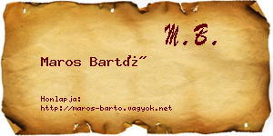 Maros Bartó névjegykártya
